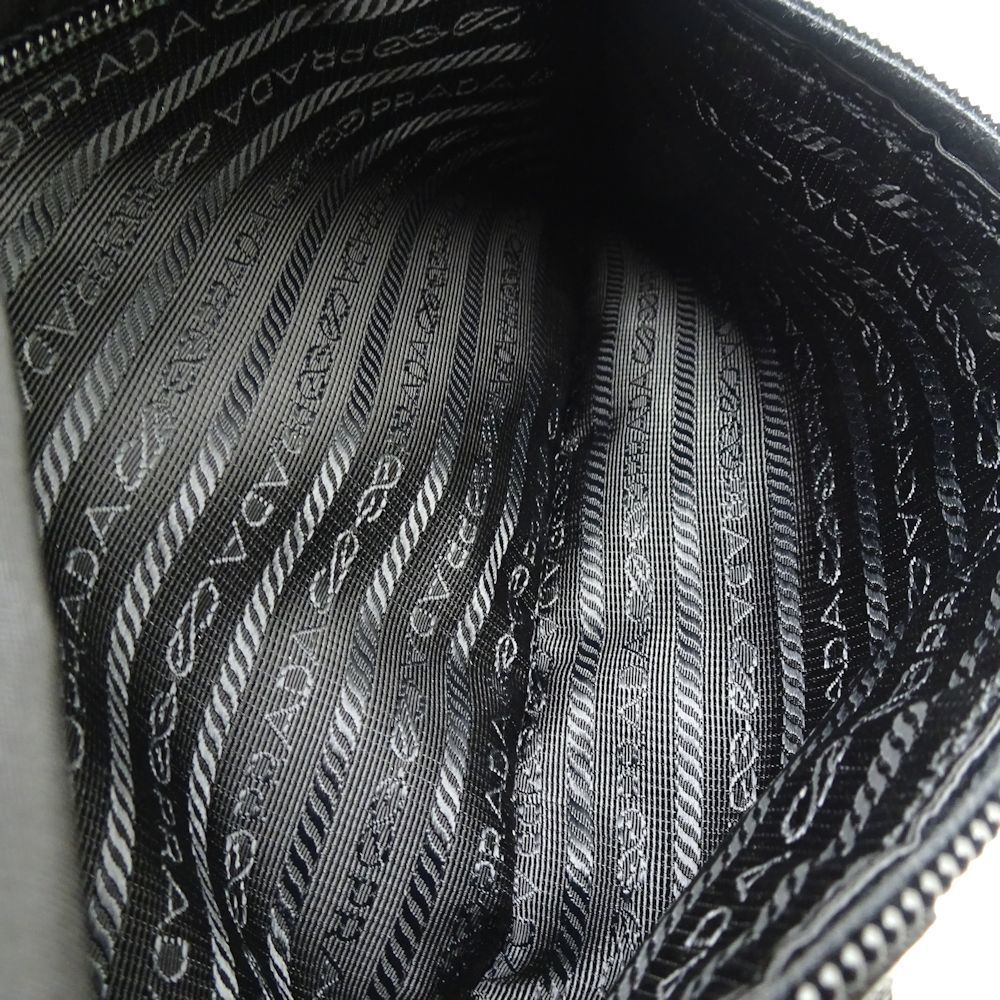 Prada Shoulder Bag Diagonal Nylon Nero Black - Picture 8 of 8